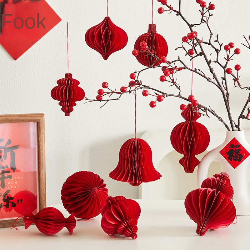 Honeycomb Lantern Decorations for New Year Atmosphere
