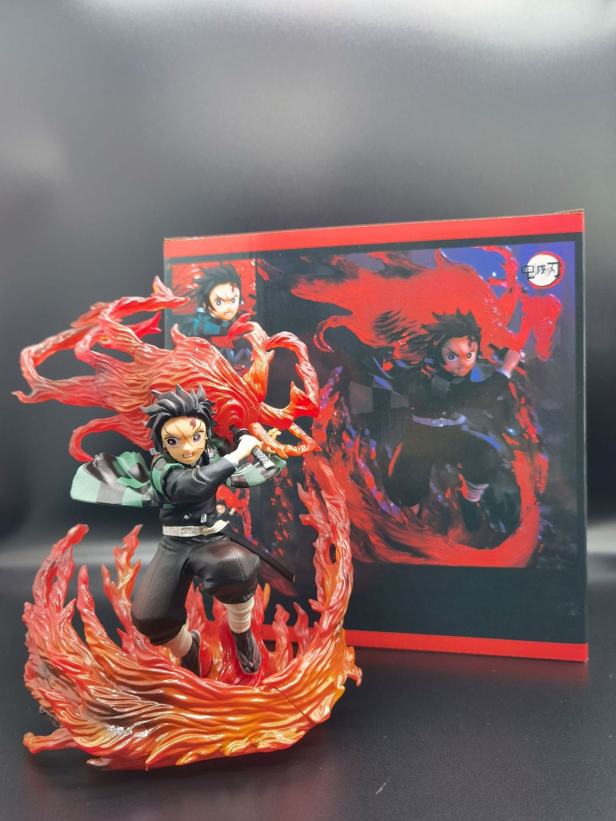 Tanjiro Anime Figure With Translucent Flame Display