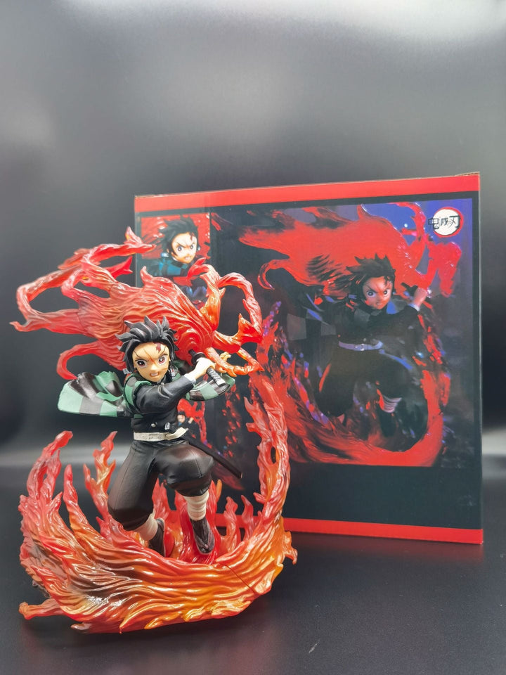 Tanjiro Anime Figure With Translucent Flame Display