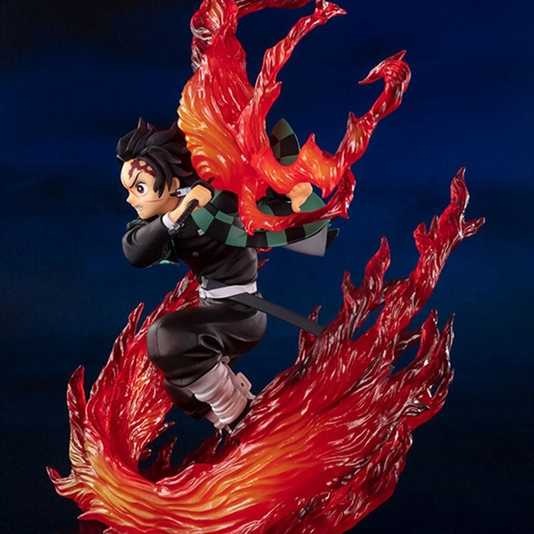 Tanjiro Anime Figure With Translucent Flame Display
