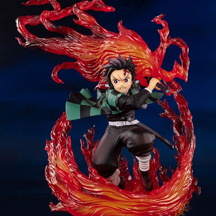 Tanjiro Anime Figure With Translucent Flame Display