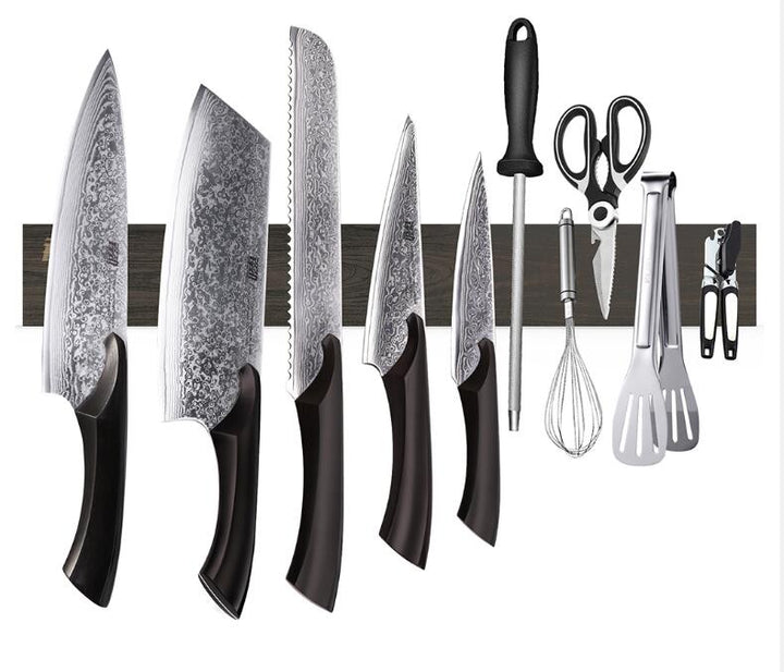 Magnetic Knife Strip Handmade Acacia Wood Wall Holder