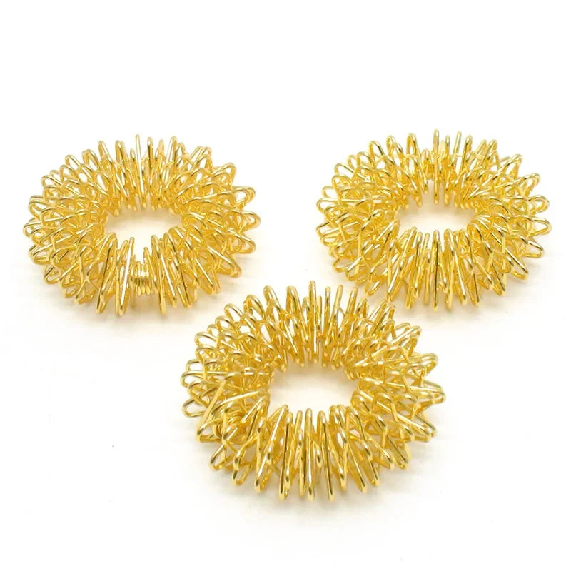Gold Acupressure Finger Massage Ring for Desk Relief