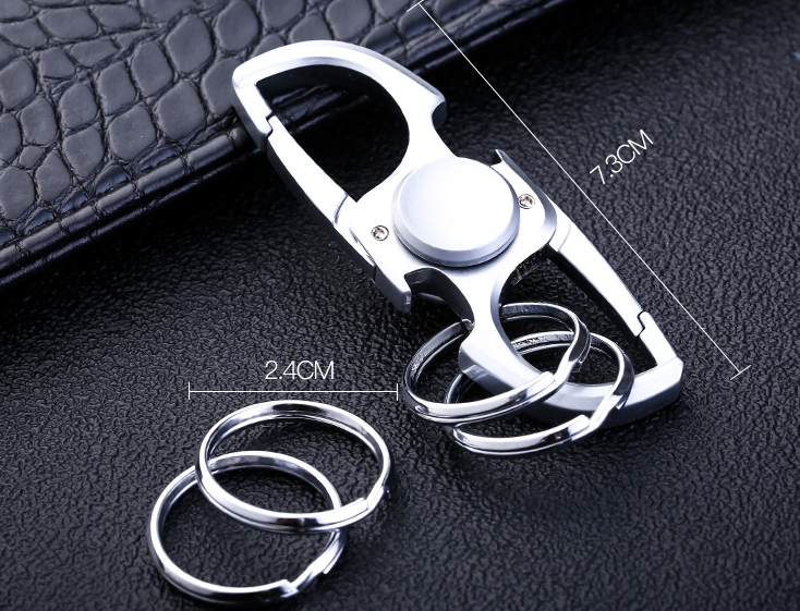 Metal Finger Spinner Keychain for Quiet Stress Relief