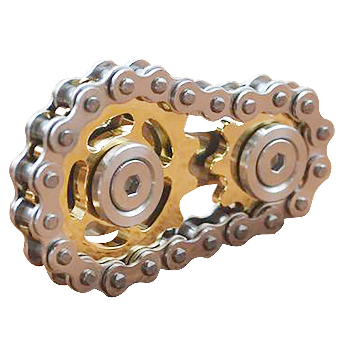 Metal Gyro Fidget Spinner with Mechanical Chain Detail