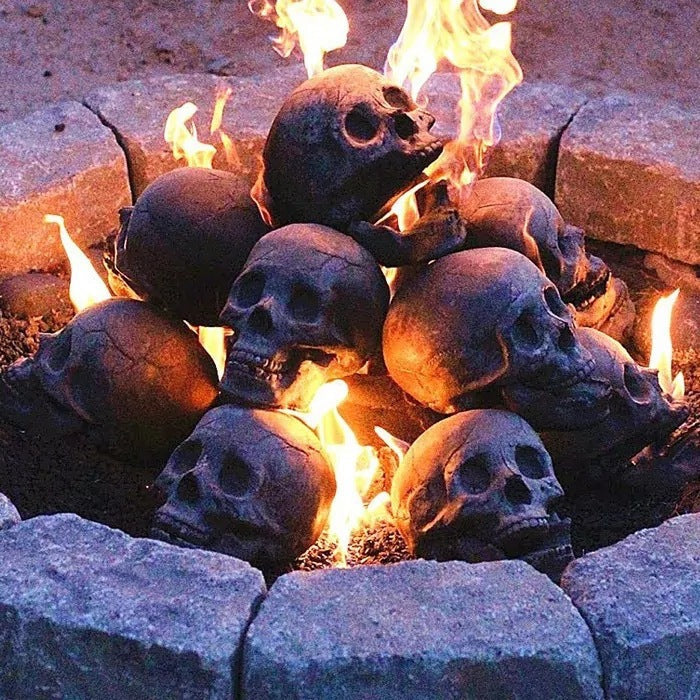 Fire Skull Ornament for Dramatic Halloween Displays