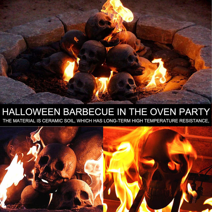 Fire Skull Ornament for Dramatic Halloween Displays
