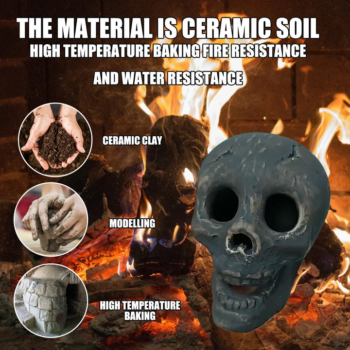 Fire Skull Ornament for Dramatic Halloween Displays