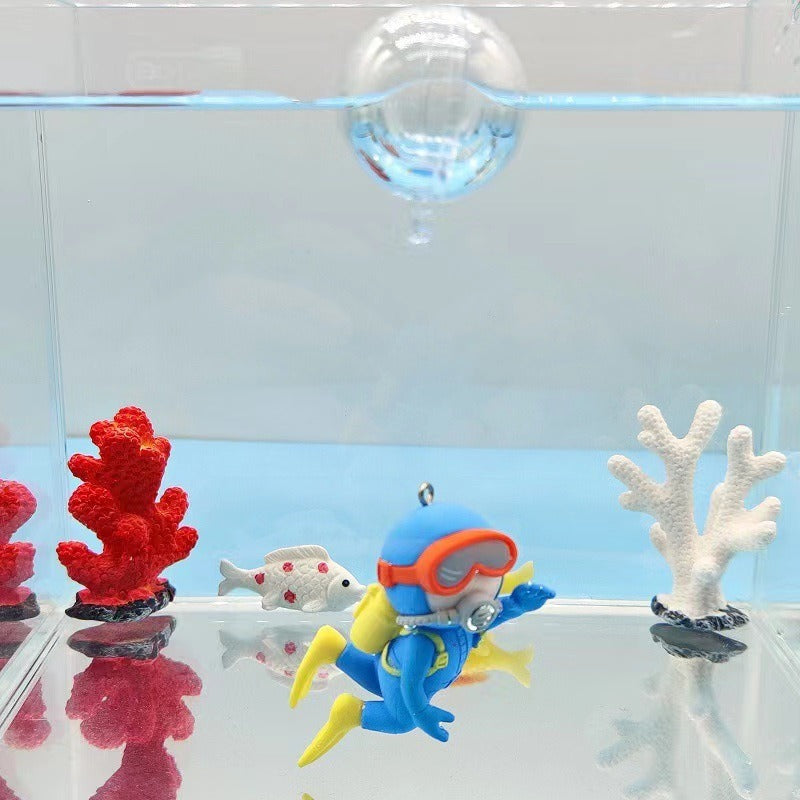 Aquarium Diver Decoration for Playful Underwater Scenes
