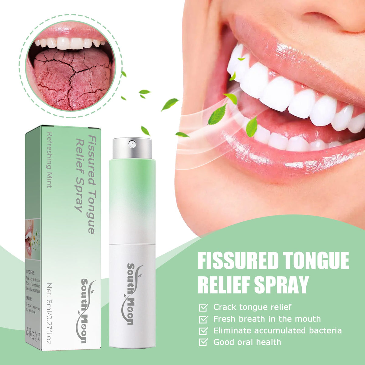 Fissured Tongue Relief Spray for Daily Fresh Breath