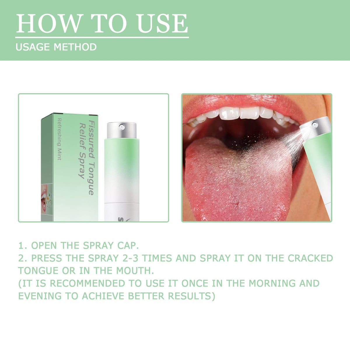 Fissured Tongue Relief Spray for Daily Fresh Breath