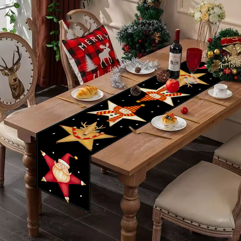 Christmas Table Runner with Santa & Reindeer Print