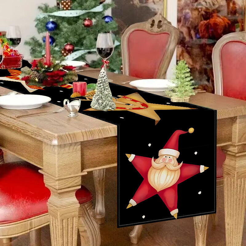 Christmas Table Runner with Santa & Reindeer Print
