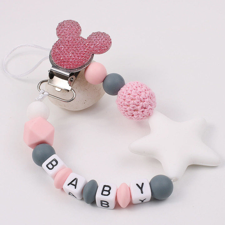 Silicone Pacifier Clip & Star Teether Chain for Baby