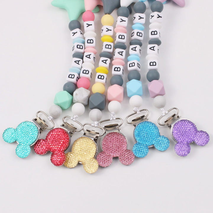 Silicone Pacifier Clip & Star Teether Chain for Baby