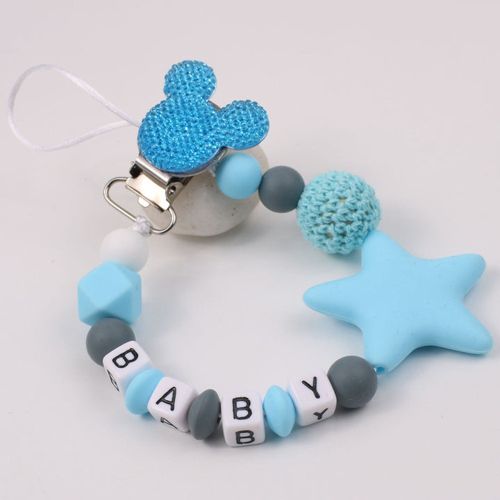 Silicone Pacifier Clip & Star Teether Chain for Baby