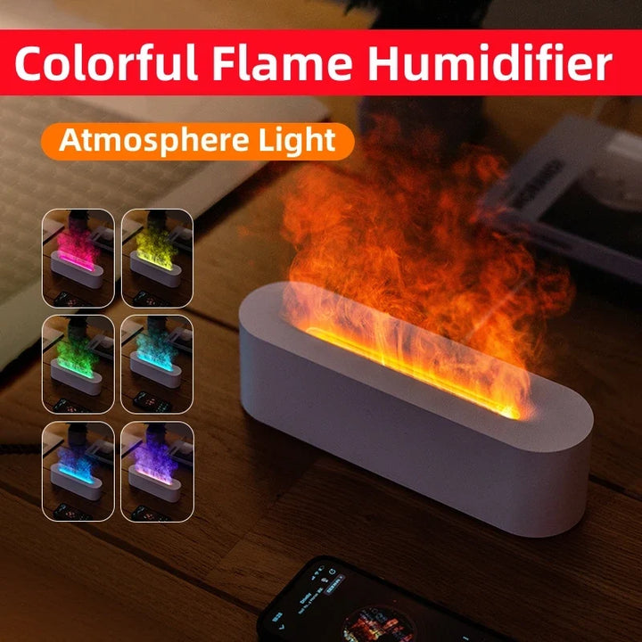 Flame Aroma Diffuser Humidifier with LED Fire Effect