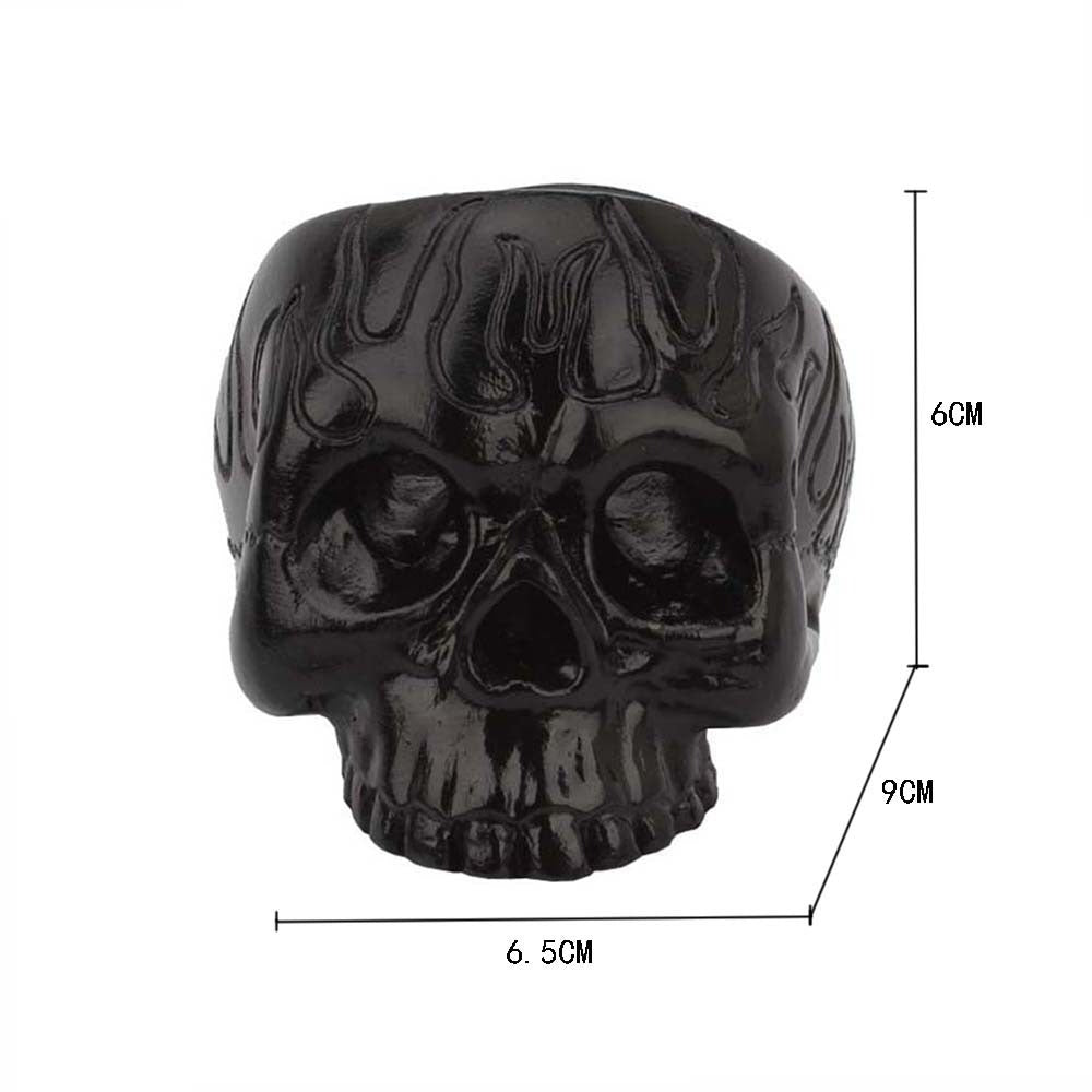 Black Skull Candle Holder for Dramatic Gothic Decor