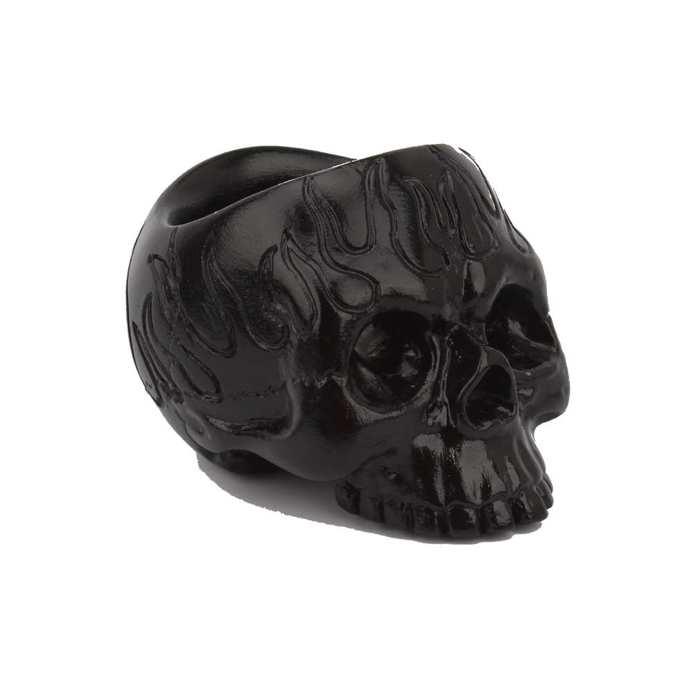 Black Skull Candle Holder for Dramatic Gothic Decor