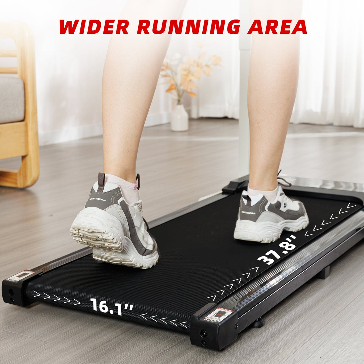 Foldable Under Desk Walking Treadmill with Armrests