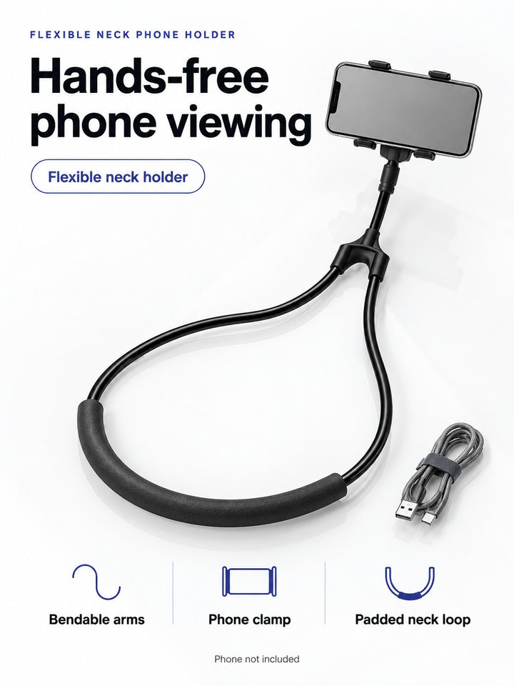 Flexible Lazy Neck Phone Holder for Hands-Free Viewing