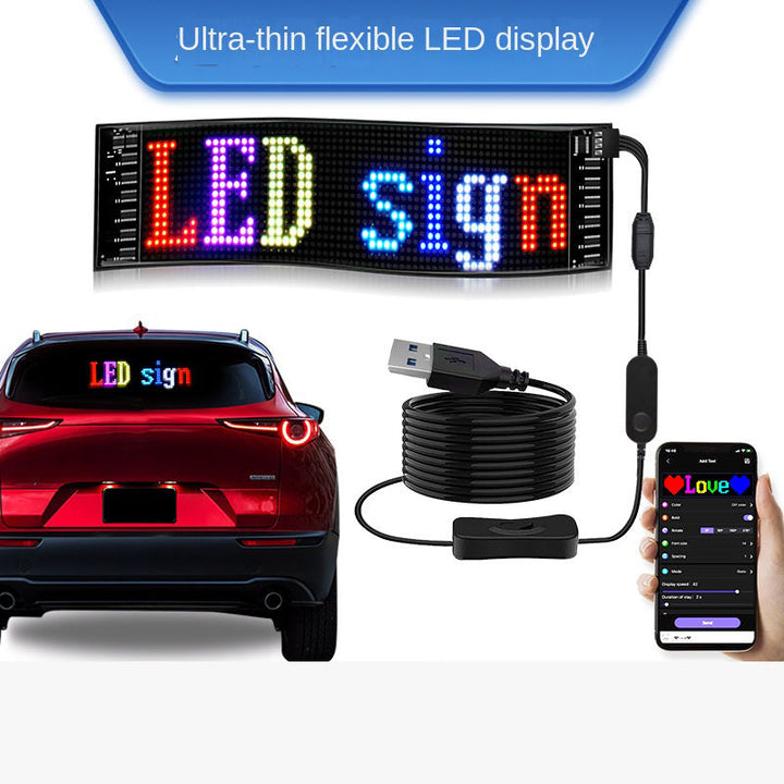 Flexible LED Car Window Display with Bluetooth App Control