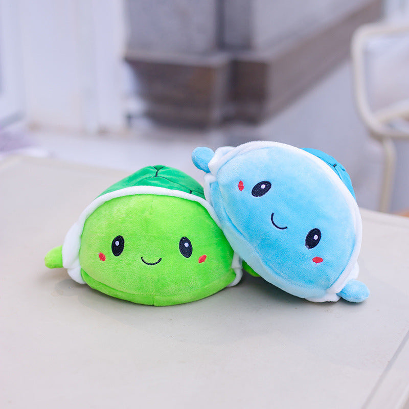 Reversible Turtle Plush Toy for Two Cute Mood Swings