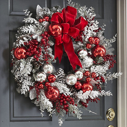Christmas Wreaths for Front Door - Faux Xmas Wreaths for Outside
