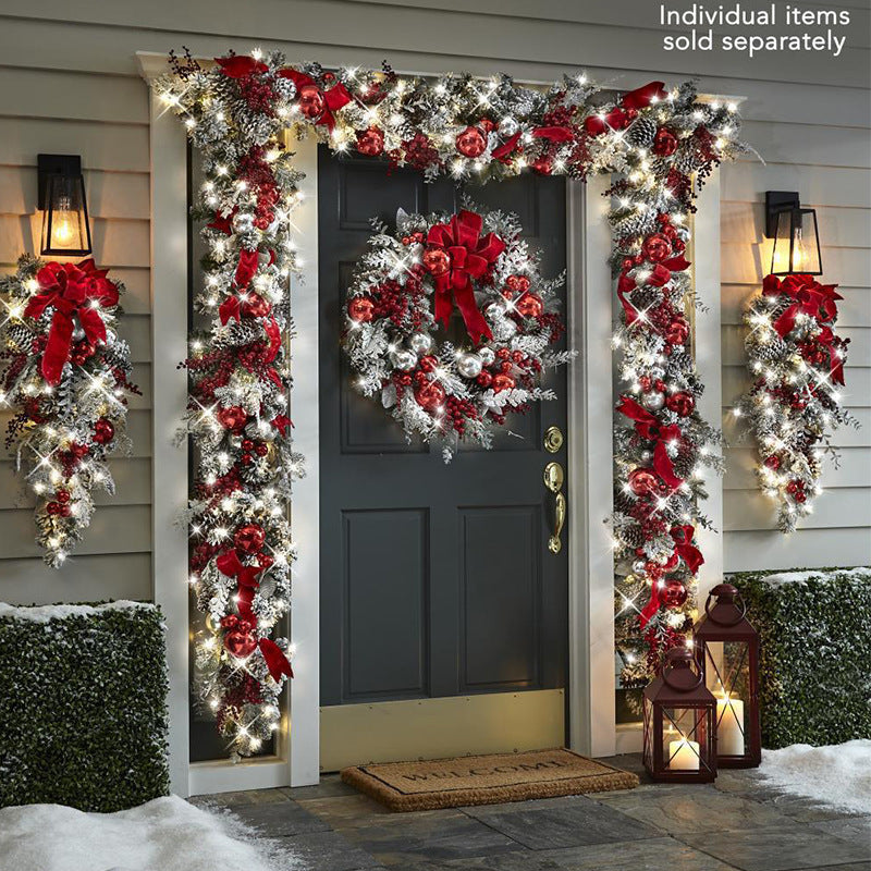 Flocked Christmas Wreath for Snowy Holiday Entryways