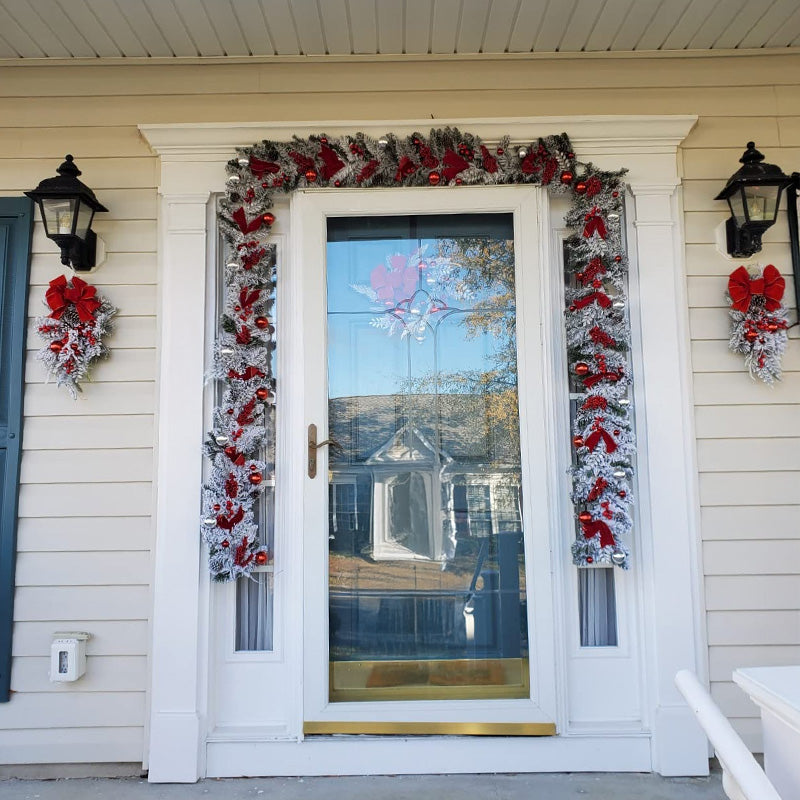 Flocked Christmas Wreath for Snowy Holiday Entryways