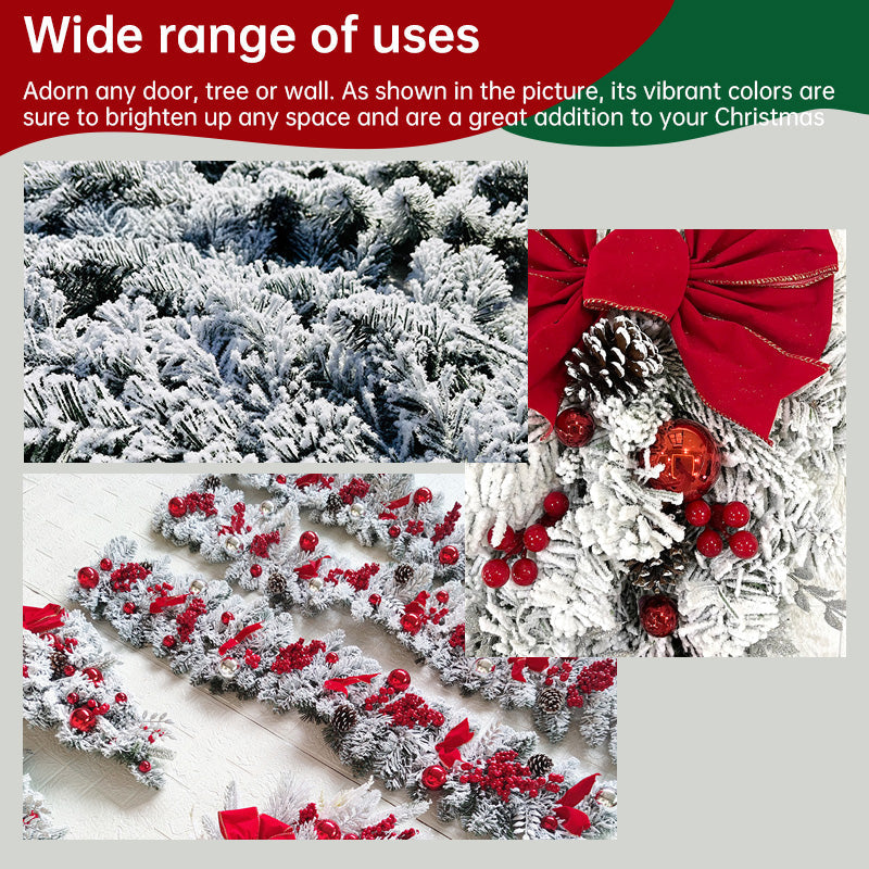 Flocked Christmas Wreath for Snowy Holiday Entryways
