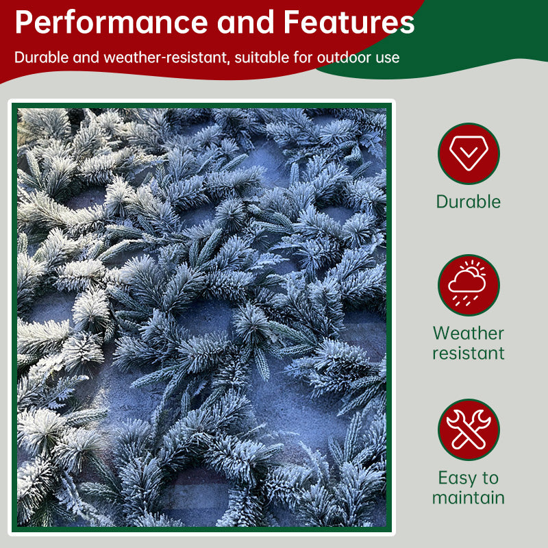 Flocked Christmas Wreath for Snowy Holiday Entryways
