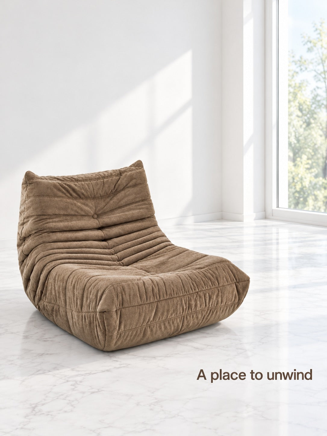 Floor Lounger Bean Bag Chair with Memory Foam Comfort