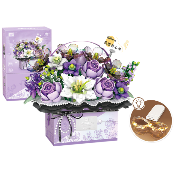 Everlasting Flower Bouquet Gift Box With Warm LED Lights