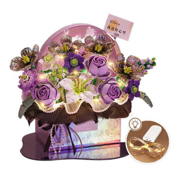 Everlasting Flower Bouquet Gift Box With Warm LED Lights