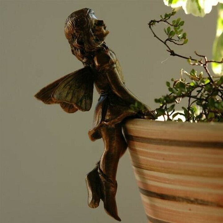 Fairy Pot Hanger – Whimsical Antique Bronze Garden Decor