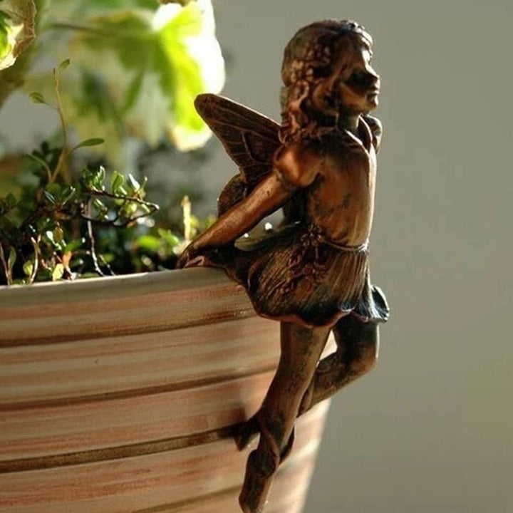 Fairy Pot Hanger – Whimsical Antique Bronze Garden Decor