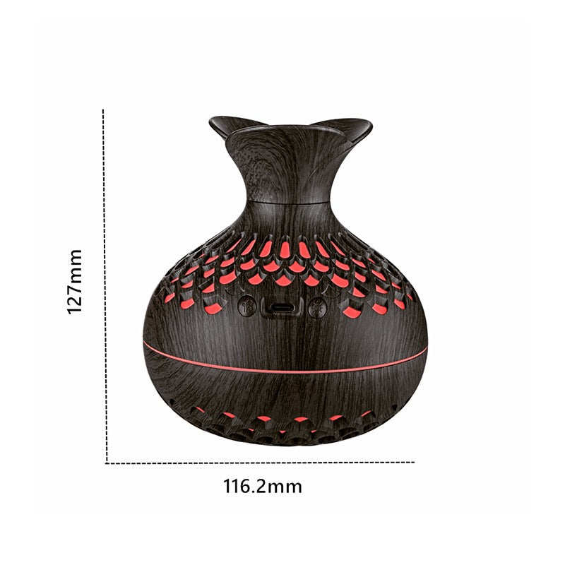 Wooden Flower Humidifier with LED Light for Your Desk