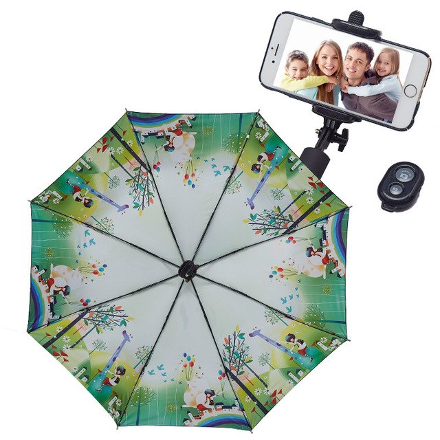 Travel Umbrella Selfie Stick with Bluetooth Remote