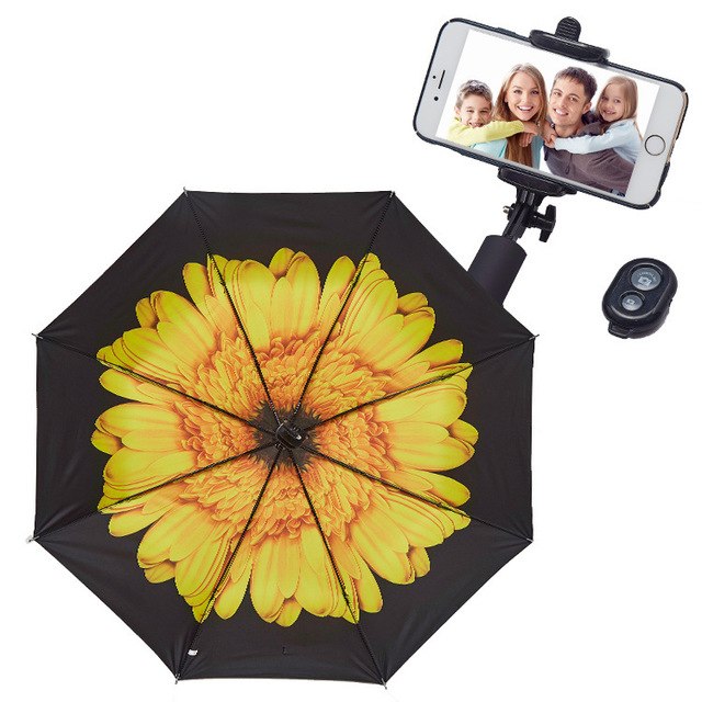 Travel Umbrella Selfie Stick with Bluetooth Remote