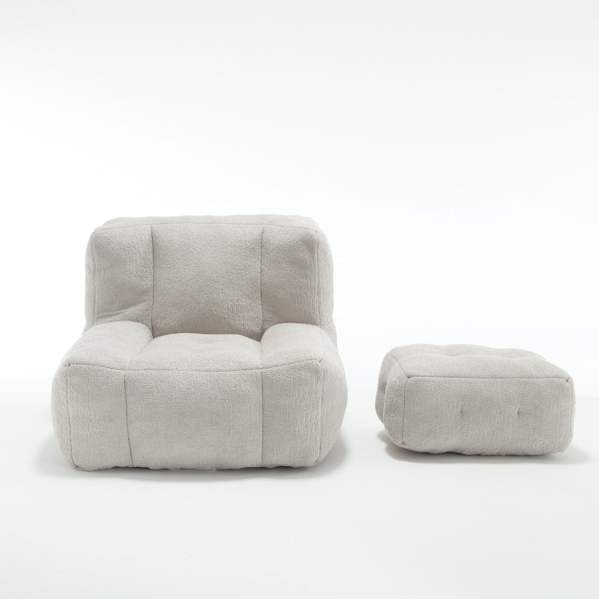 Memory Foam Bean Bag Chair Set with Matching Footstool