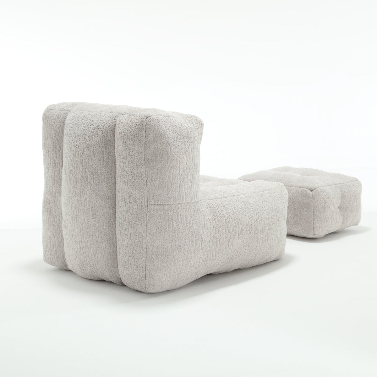Memory Foam Bean Bag Chair Set with Matching Footstool