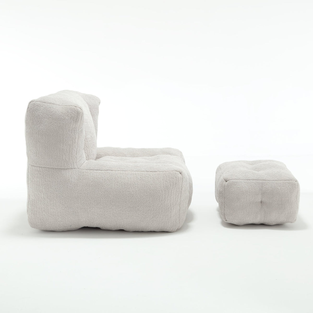 Memory Foam Bean Bag Chair Set with Matching Footstool