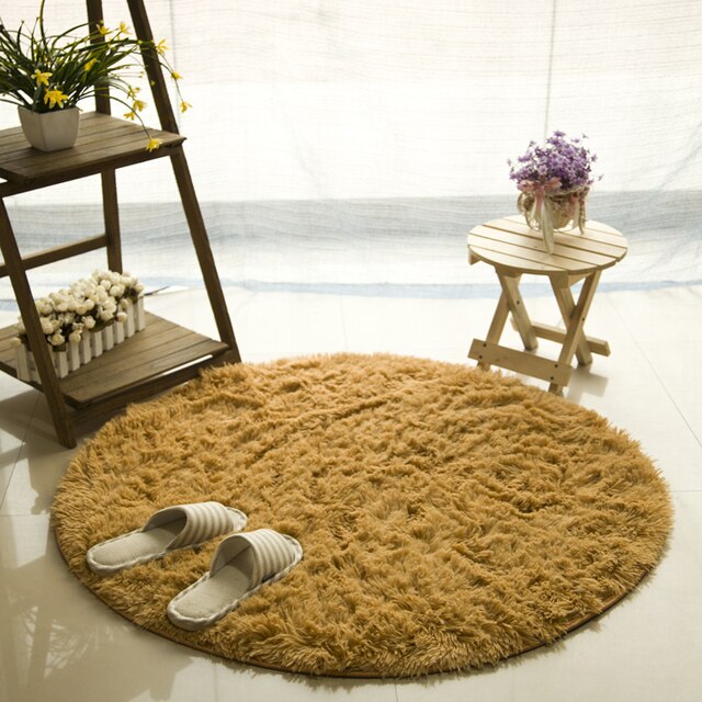 Round Faux Fur Rug for Soft, Cozy Bedroom Comfort
