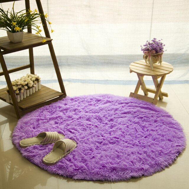 Round Faux Fur Rug for Soft, Cozy Bedroom Comfort