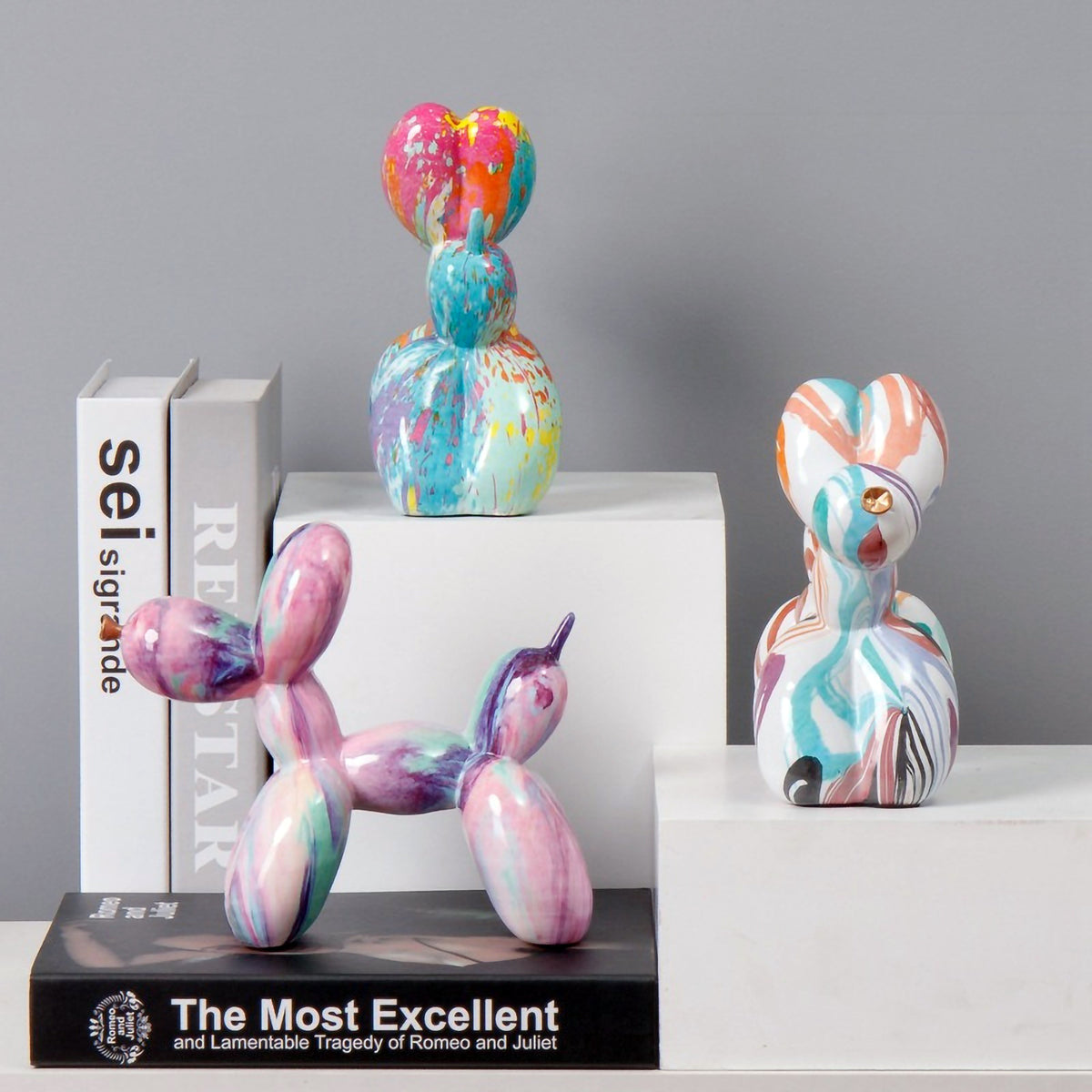 Balloon Dog Resin Sculpture for Colorful Modern Decor