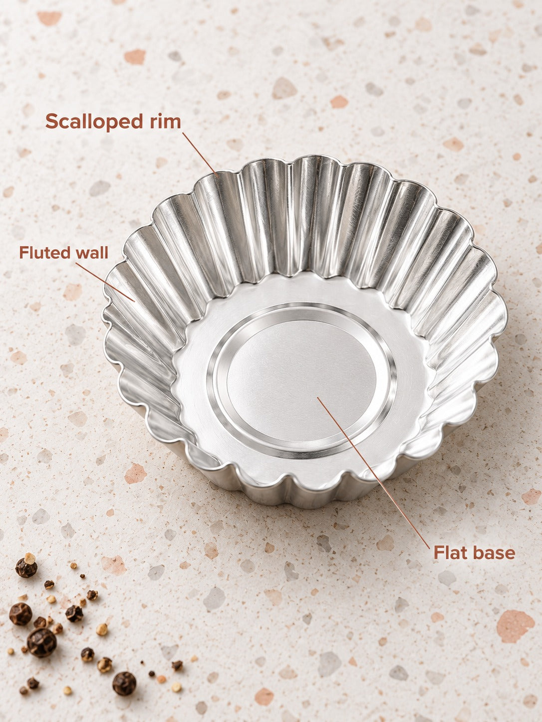 Fluted Aluminum Egg Tart Molds Set of 10 for Baking