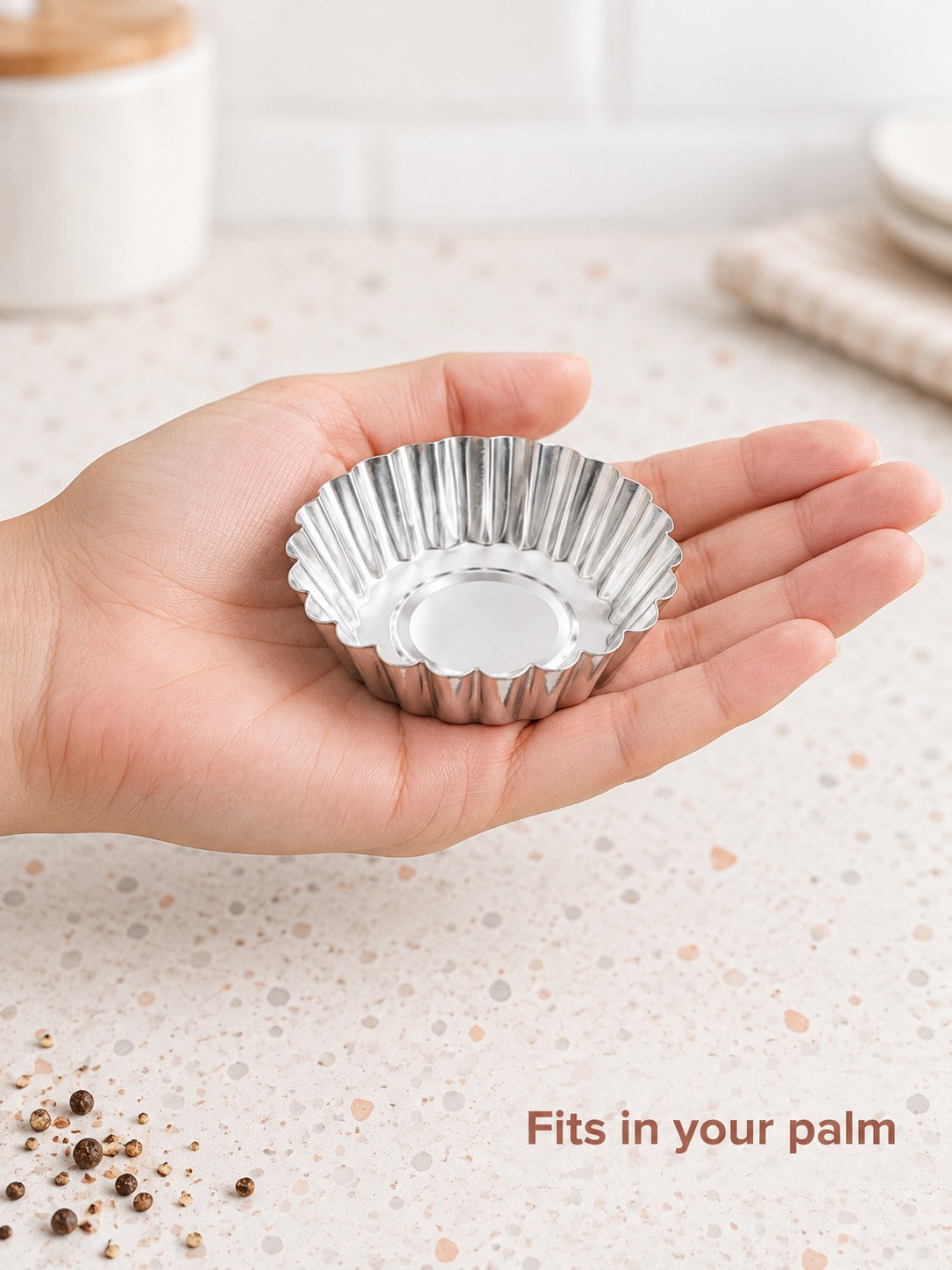 Fluted Aluminum Egg Tart Molds Set of 10 for Baking