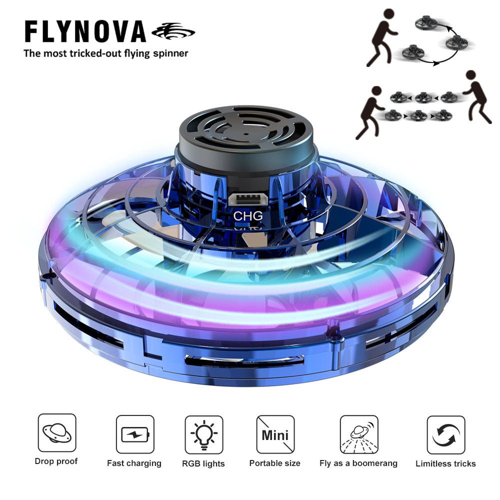 Rechargeable Flying Spinner Toy with RGB Boomerang Flight
