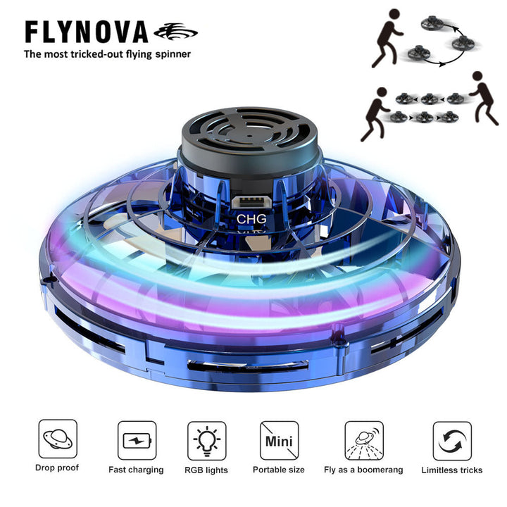 Rechargeable Flying Spinner Toy with RGB Boomerang Flight